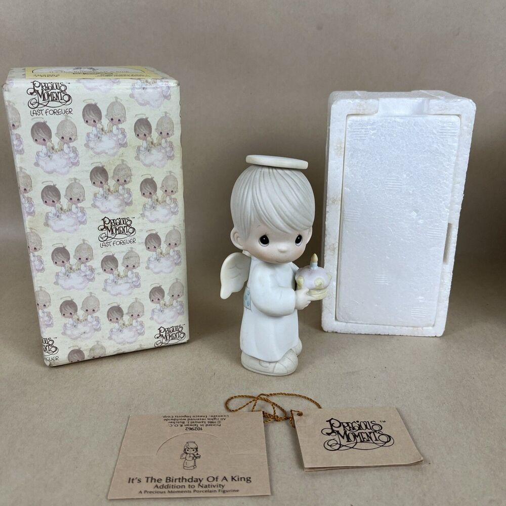 Precious Moments “It’s The Birthday Of A King” 1986 EUC w/ Box Card‎